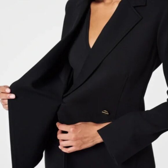 NWT Spanx Ponte Asymmetrical Blazer Black - Size Small - Picture 2 of 6
